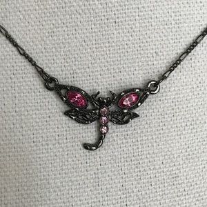 Vintage 1928 Crystal dragonfly choker